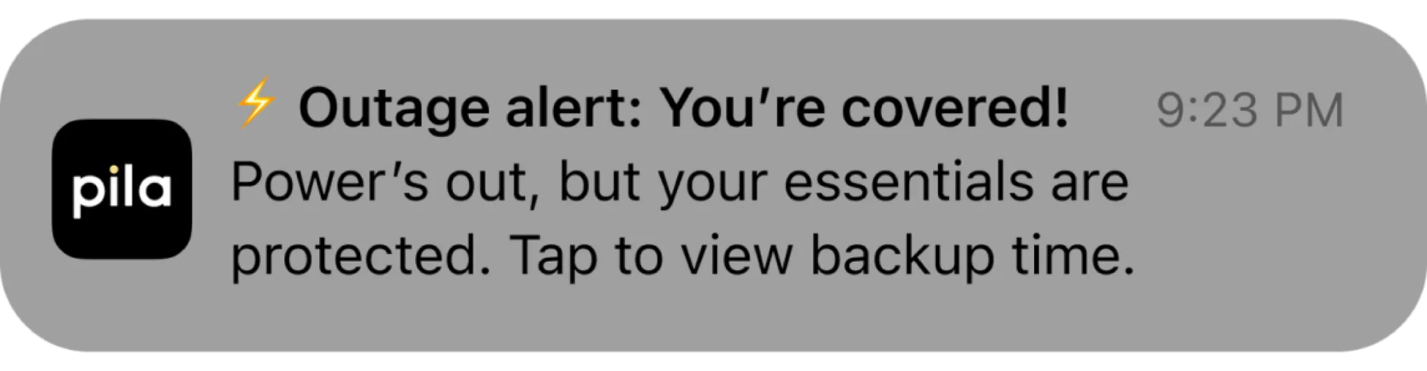 Pila app notification strip