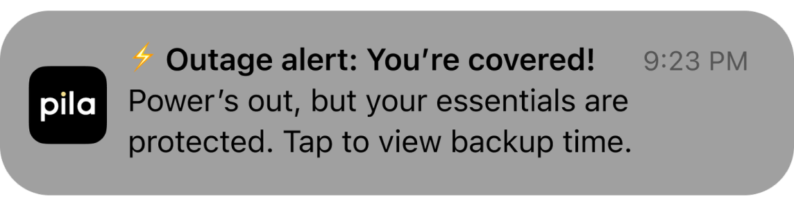 Pila app notification strip