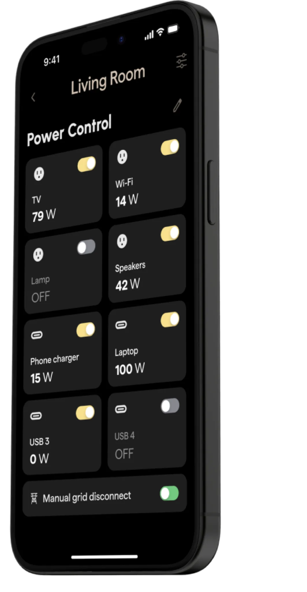Pila app energy view